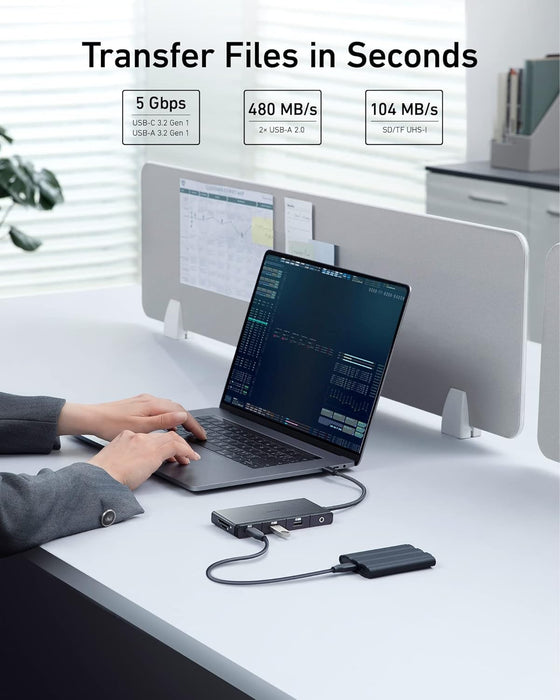 Anker 552 USB-C Hub (9-in-1), 85W PD, 4K HDMI, Ethernet, SD card, Mac/PC Ready (, )