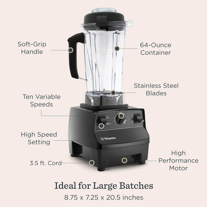 Vitamix 5200 Blender Professional-Grade, Steel Blades, Self-Cleaning 64 Oz Black (Open Box, )