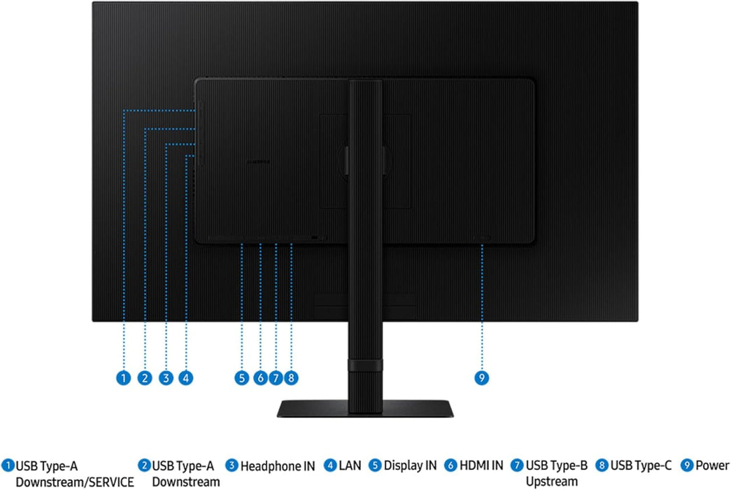 Samsung ViewFinity S8 32" 4K UHD IPS USB-C KVM HDR10 Ergonomic Monitor (Black)