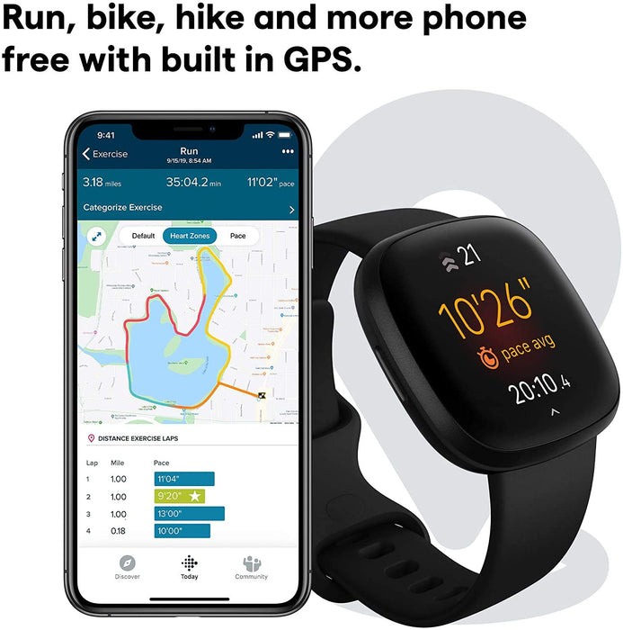 Fitbit Versa 3 Health & Fitness Smartwatch W/ Alexa Built-in, Heart Rate