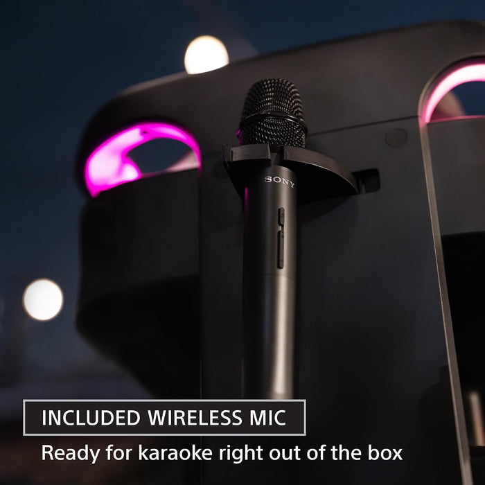 Sony ULT Tower 10 Bluetooth Karaoke Party Speaker w/ Mic 360 Sound Lights (Open Box, Black)