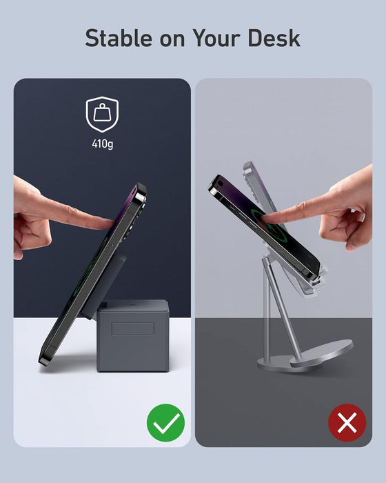 Anker MagGo Charger Stand 3-in-1 Qi2 Cube , 15W Foldable w/ 40W Cube USA (Black)