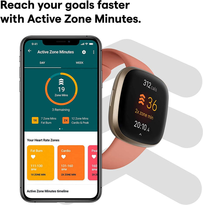 Reloj inteligente de salud y actividad física Fitbit Versa 3 con Alexa integrada y control de frecuencia cardíaca