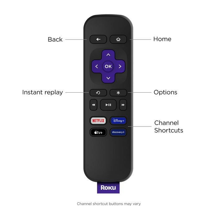 Reproductor multimedia de transmisión Roku Premiere HD/4K/HDR con control remoto y cable HDMI 3920R (negro)