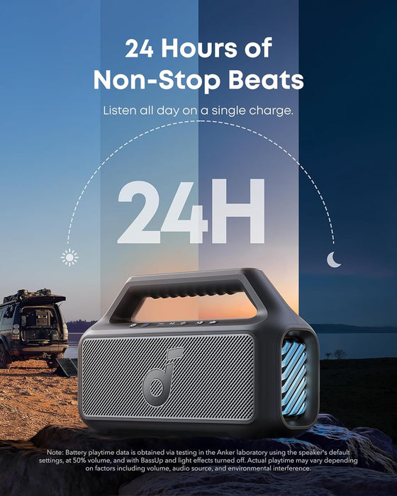 Soundcore Boom 2 80W Bluetooth Speaker Waterproof BassUp 24H Playtime (Black)