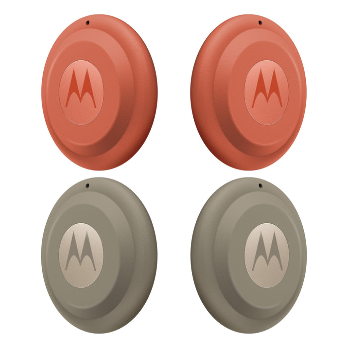 Motorola Moto Tag 2 (4-Pack) Bluetooth 6.0 UWB Android Find Hub Green Orange (Renewed | Like New, )