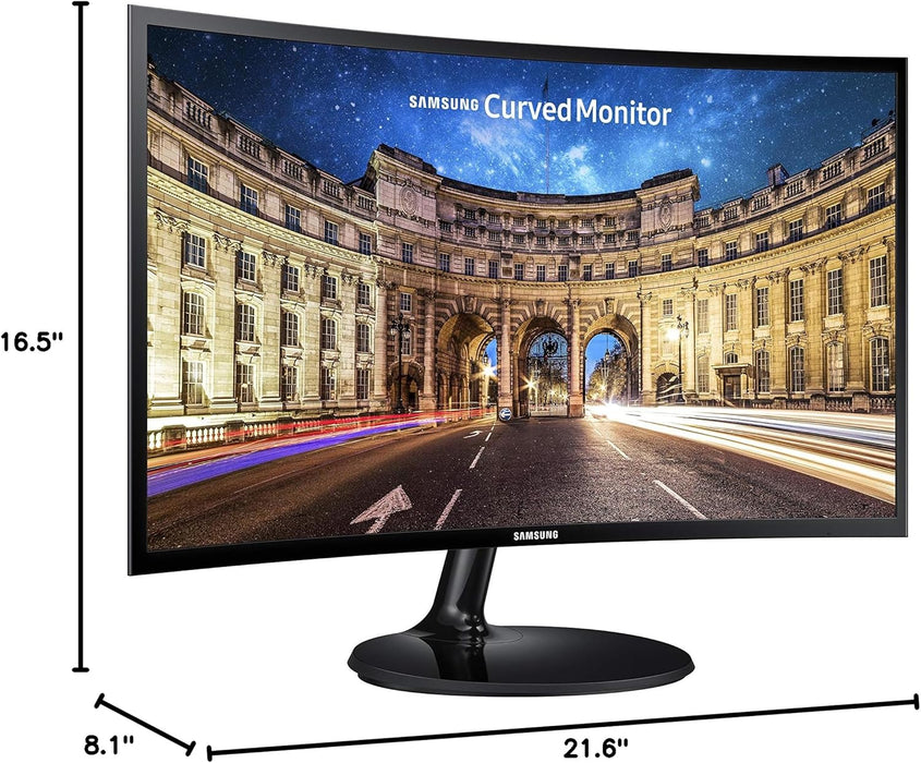 SAMSUNG 24" Curved FHD Monitor, 1080P, 60Hz, Ultra Slim, AMD FreeSync, US Model (Black)