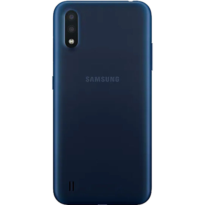 SAMSUNG Galaxy A01 (32 GB, 2 GB) 5.7", US + GLOBAL 4G LTE GSM Desbloqueado A015M/DS (Excelente - Reacondicionado, Azul)