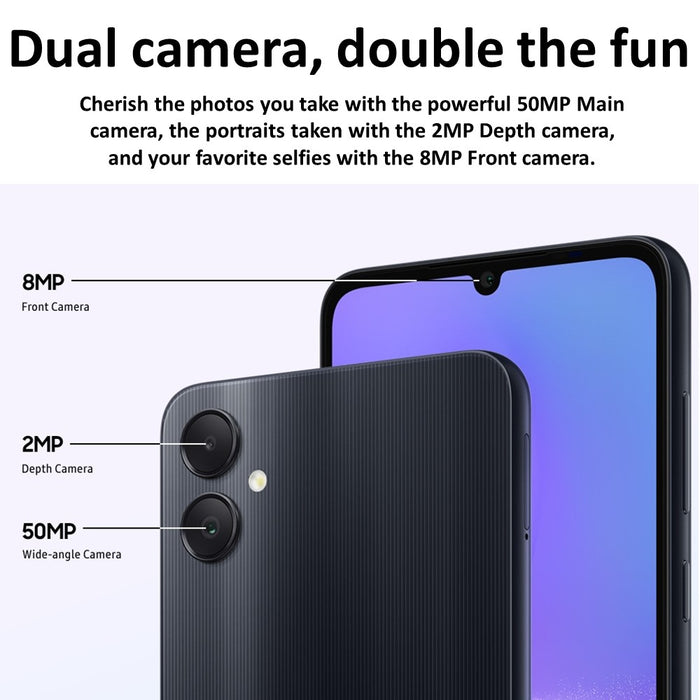 SAMSUNG Galaxy A05 (128 Go, 4 Go) 6,7" GSM débloqué US + Global 4G VoLTE A055M/DS (Excellent - Remis à neuf)