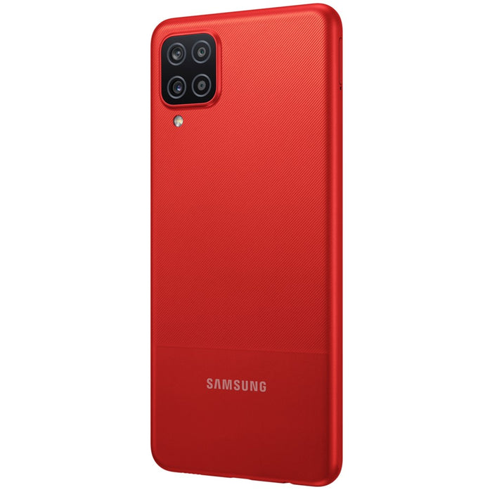 SAMSUNG Galaxy A12 (128 GB, 4 GB) 6.5" GSM desbloqueado EE. UU. + Global 4G VoLTE A125M/DS (Excelente - Reacondicionado, Rojo)