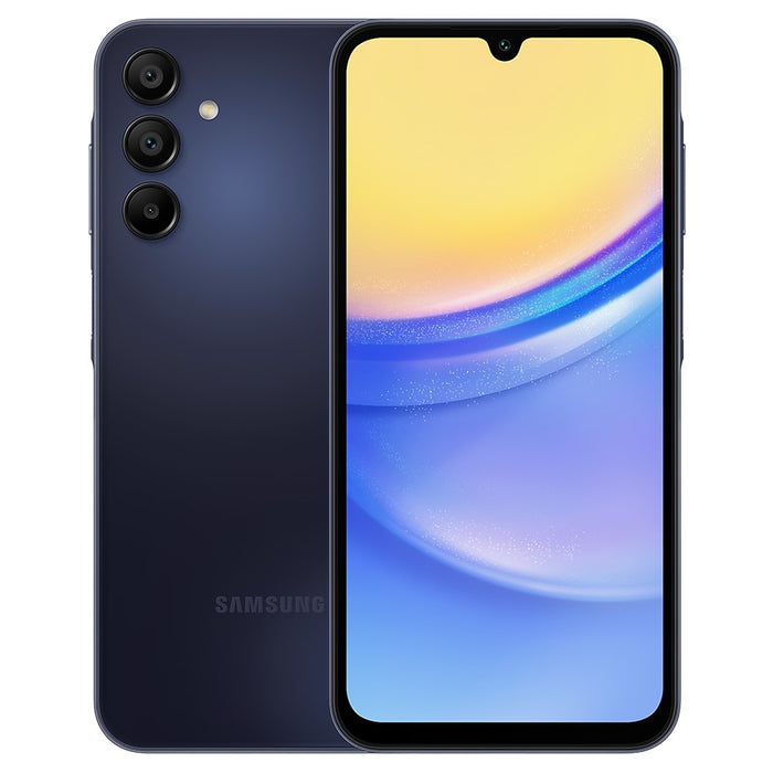 Samsung, Galaxy A15 5G (256 GB, 8 GB) 6.5" Completamente desbloqueado, A156M/DSN - La placa base está dañada, todos los demás componentes funcionan (solo para piezas/no funciona, azul negro)