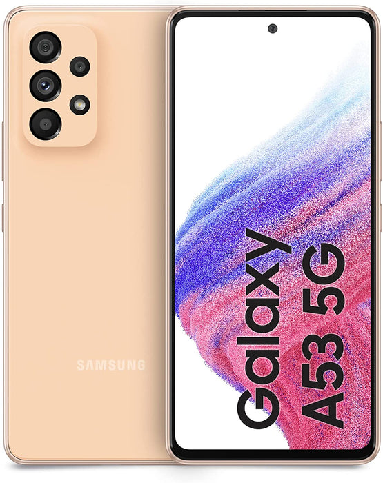 SAMSUNG Galaxy A53 5G (128GB, 6GB) 6.5" Dual SIM GSM Unlocked 5G/4G LTE A536E/DS (Excellent - Refurbished, Awesome Peach)