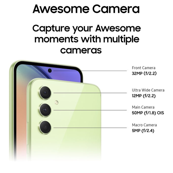 SAMSUNG Galaxy A54 5G (128GB, 6GB) 6.4" GSM Unlocked, US 5G, Global 4G LTE A546U (Renewed | Like New, Awesome Black)