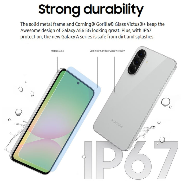 Samsung Galaxy A56 5G (128GB, 8GB) 6.7" GSM Unlocked, Global 5G/4G LTE A566E/DS (Renewed) (Renewed | Pre-Loved, Awesome Graphite)