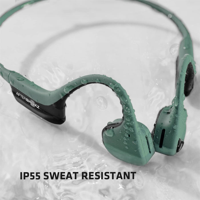 AfterShokz Air - Open Ear Bone Conduction IP55 Wireless Bluetooth AS650FG Green (Excellent - Refurbished, Forrest Green)