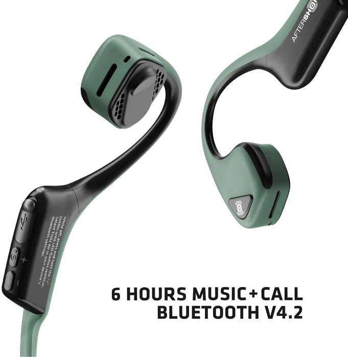 AfterShokz Air - Open Ear Bone Conduction IP55 Wireless Bluetooth AS650FG Green (Excellent - Refurbished, Forrest Green)