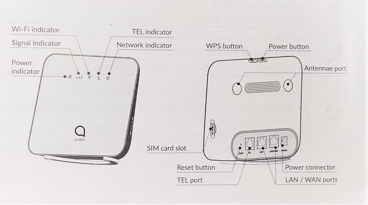 Alcatel Wi-Fi LINK HUB Móvil GSM Desbloqueado Global 4G LTE CAT 4 HH42NK (Blanco) (Blanco)