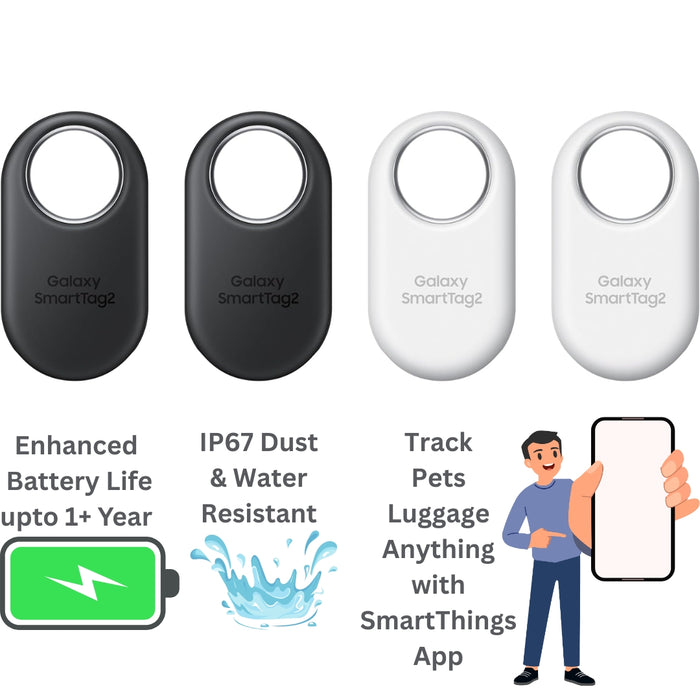 Samsung Galaxy SmartTag 2 | 4 Pack | Item Tracker Locator, Water Resistant T5600 ()