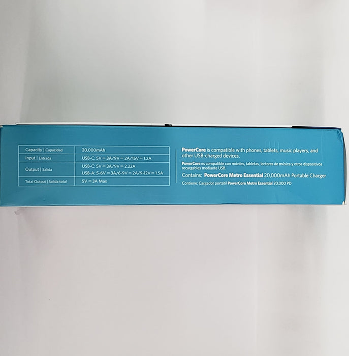 Cargador portátil ultradelgado de 20 000 mAh Anker PowerCore Metro Essential 20 000 PD (negro)