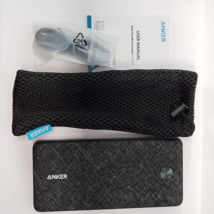 Cargador portátil ultradelgado de 20 000 mAh Anker PowerCore Metro Essential 20 000 PD (negro)