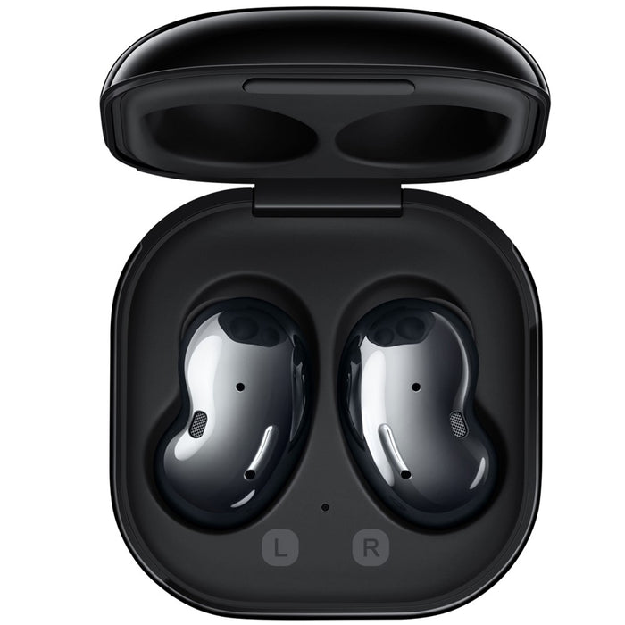 Auriculares inalámbricos Samsung Galaxy Buds Live SM-R180 con cancelación activa de ruido (modelos iOS y Android) (excelentes, reacondicionados, color negro místico)