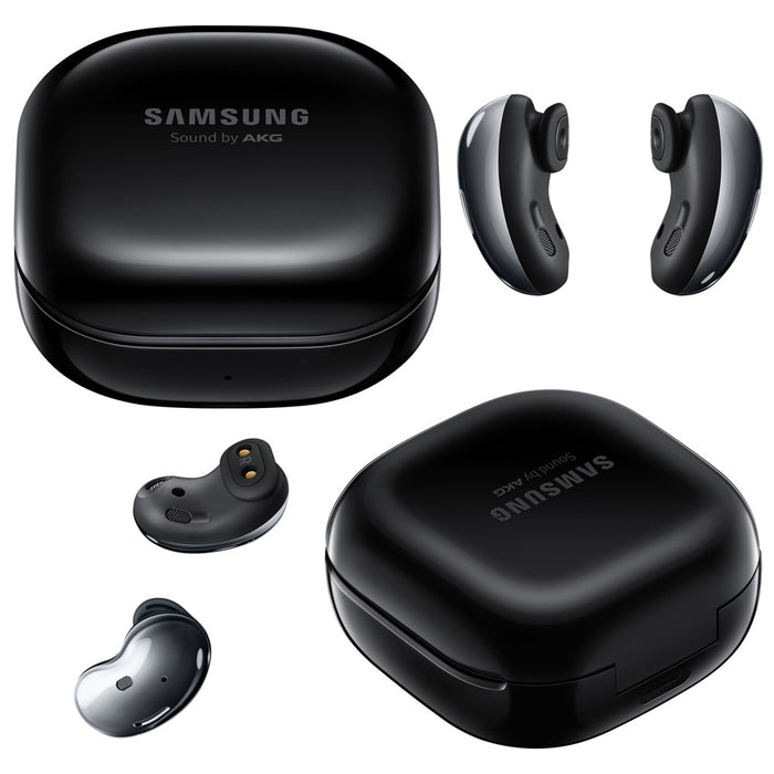 Auriculares inalámbricos Samsung Galaxy Buds Live SM-R180 con cancelación activa de ruido (modelos iOS y Android) (excelentes, reacondicionados, color negro místico)