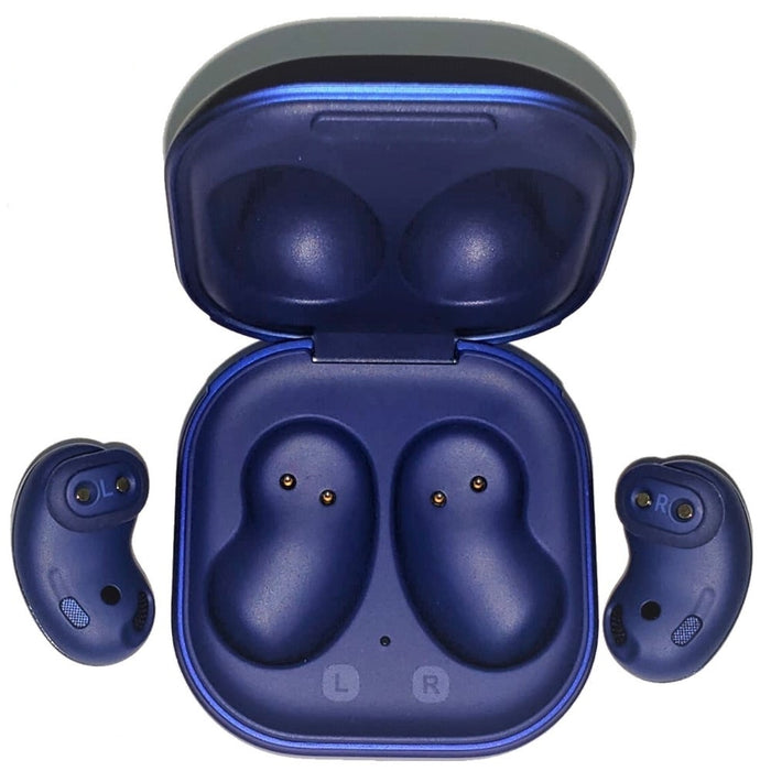 Auriculares inalámbricos Samsung Galaxy Buds Live SM-R180 con cancelación activa de ruido (modelos iOS y Android) (excelentes, reacondicionados, azul místico (edición limitada))