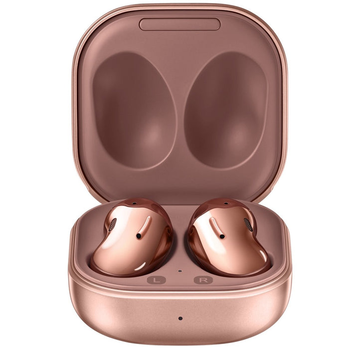 Auriculares inalámbricos Samsung Galaxy Buds Live SM-R180 con cancelación activa de ruido (modelos iOS y Android) (excelentes, reacondicionados, bronce místico)