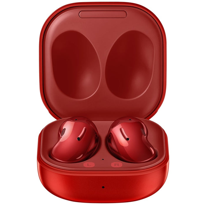 Auriculares inalámbricos Samsung Galaxy Buds Live SM-R180 con cancelación activa de ruido (modelos iOS y Android) (excelentes, reacondicionados, Mystic Red (edición limitada))