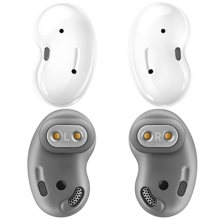 Auriculares inalámbricos Samsung Galaxy Buds Live SM-R180 con cancelación activa de ruido (modelos iOS y Android) (excelentes, reacondicionados, blanco místico)