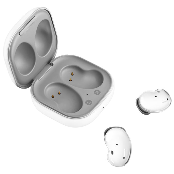 Auriculares inalámbricos Samsung Galaxy Buds Live SM-R180 con cancelación activa de ruido (modelos iOS y Android) (excelentes, reacondicionados, blanco místico)