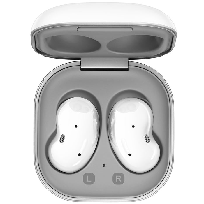 Auriculares inalámbricos Samsung Galaxy Buds Live SM-R180 con cancelación activa de ruido (modelos iOS y Android) (excelentes, reacondicionados, blanco místico)