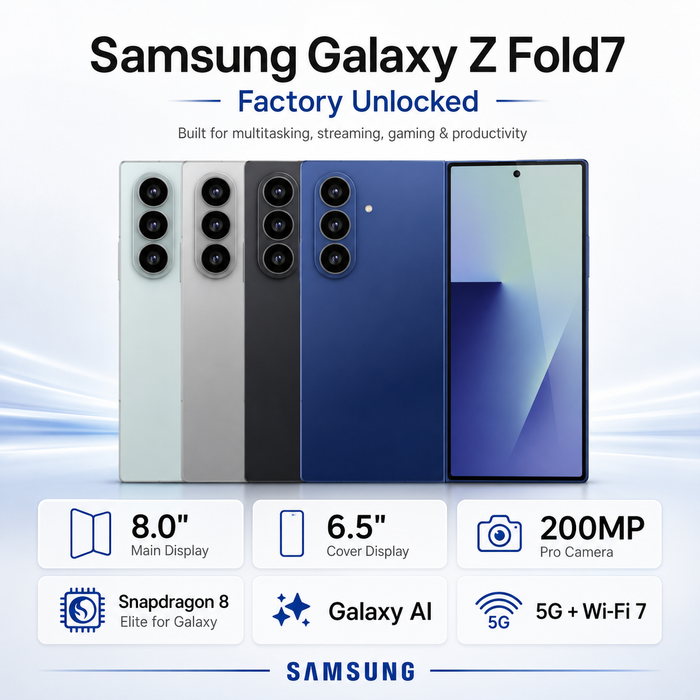 Samsung Galaxy Z Fold7 5G (256GB, 12GB) 8" Fully Unlocked for US Global F966U (Renewed | Like New)