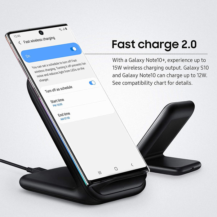 SAMSUNG Wireless Fast Charging 2.0 Stand w/ 25W Wall Charger Qi Enabled US Model (Excellent - Refurbished, Black)