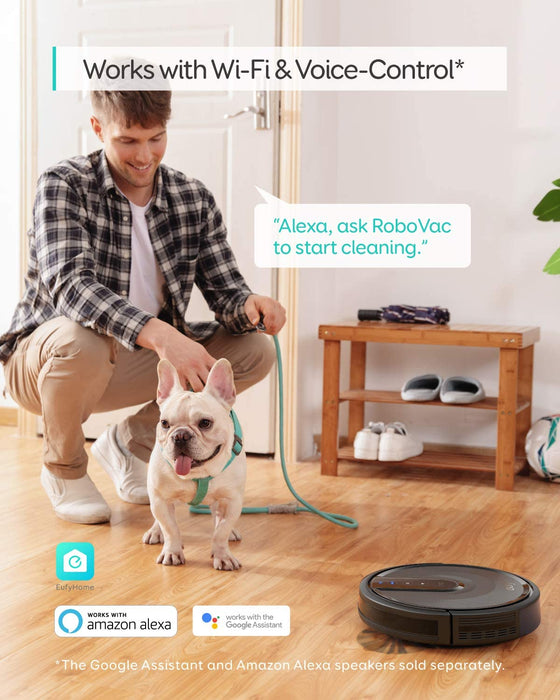 Aspiradora inteligente ultradelgada Eufy RoboVac 35C con WiFi y control por aplicación para mascotas (negra)