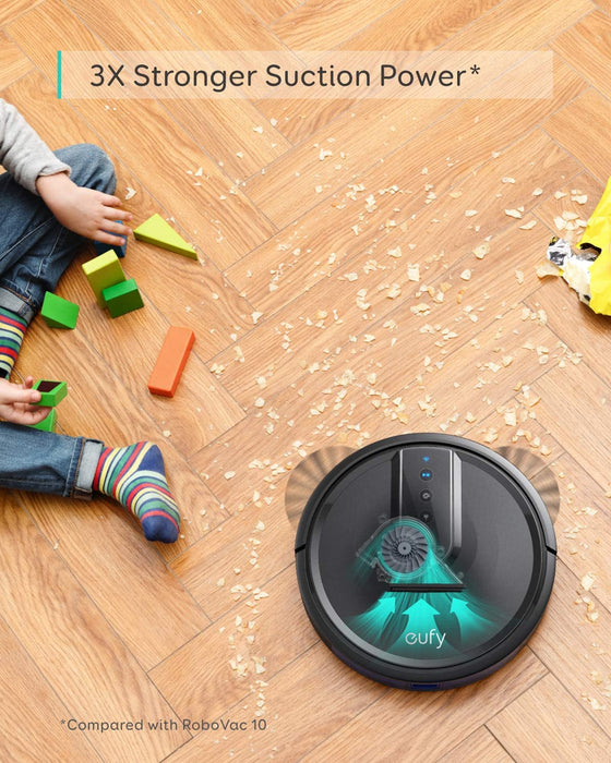 Eufy RoboVac 35C Robot WiFi Super-Thin Smart Vacuum Cleaner App-Control for Pets (Black)