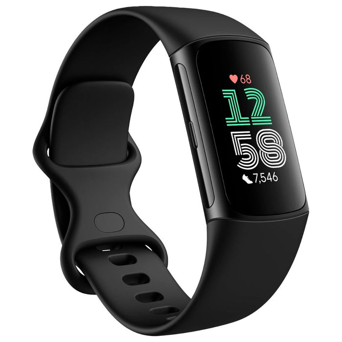 Rastreador de actividad física avanzado Fitbit Charge 6 con GPS integrado, Fitbit Pay (negro) (Excelente, reacondicionado, negro)