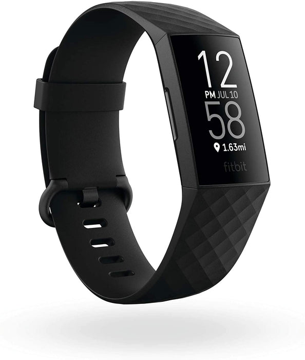 Rastreador de actividad física avanzado Fitbit Charge 4 con GPS integrado, Fitbit Pay (negro) (Excelente, reacondicionado, negro)