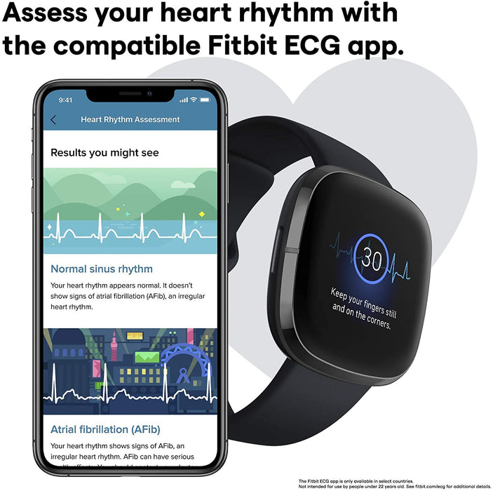 Reloj inteligente Fitbit Sense para la salud y el fitness con ECG, sensor de estrés, frecuencia cardíaca y SpO2 (excelente, reacondicionado, carbono/grafito)