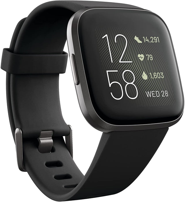 Fitbit Versa 2 Reloj inteligente de salud y actividad física, monitorización del sueño y del ritmo cardíaco, color negro (Excelente, reacondicionado)