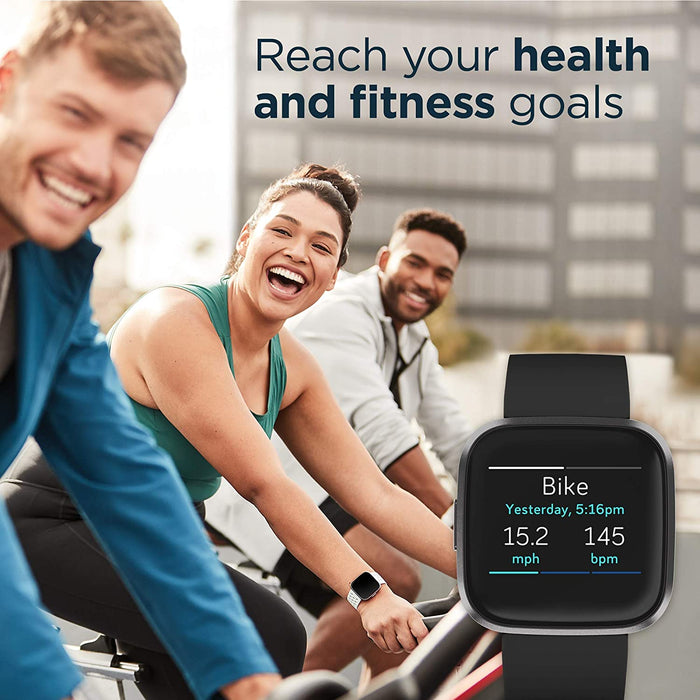 Fitbit Versa 2 Reloj inteligente de salud y actividad física, monitorización del sueño y del ritmo cardíaco, color negro (Excelente, reacondicionado)