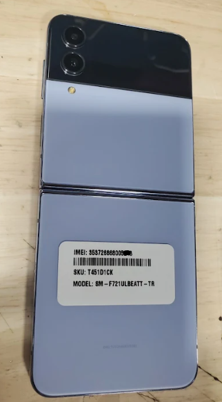 SAMSUNG Galaxy Z Flip4 5G (256GB, 8GB) 6.7" Fully Unlocked, *eSIM ONLY F721U* (Renewed | Smart Saver, Blue)
