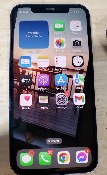 Apple iPhone 12 5G (128GB, 4GB) 6.1" OLED, 5G / 4G LTE ***READ DESCRIPTION*** (For Parts | Non-Functional, Blue)