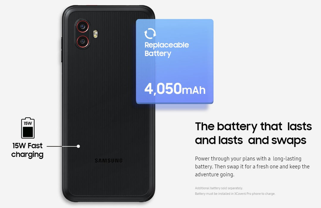 Samsung Galaxy XCover6 Pro 5G (128GB, 6GB) 6.6" TMOBILE Locked 5G / 4G LTE G736U (Renewed | Smart Saver, Black)