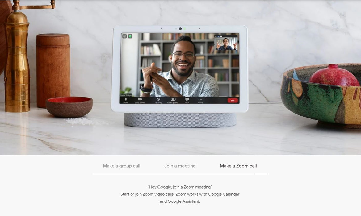 Google Nest Hub Max con asistente inteligente con pantalla táctil activada por voz de 10" - CARBÓN (carbón)