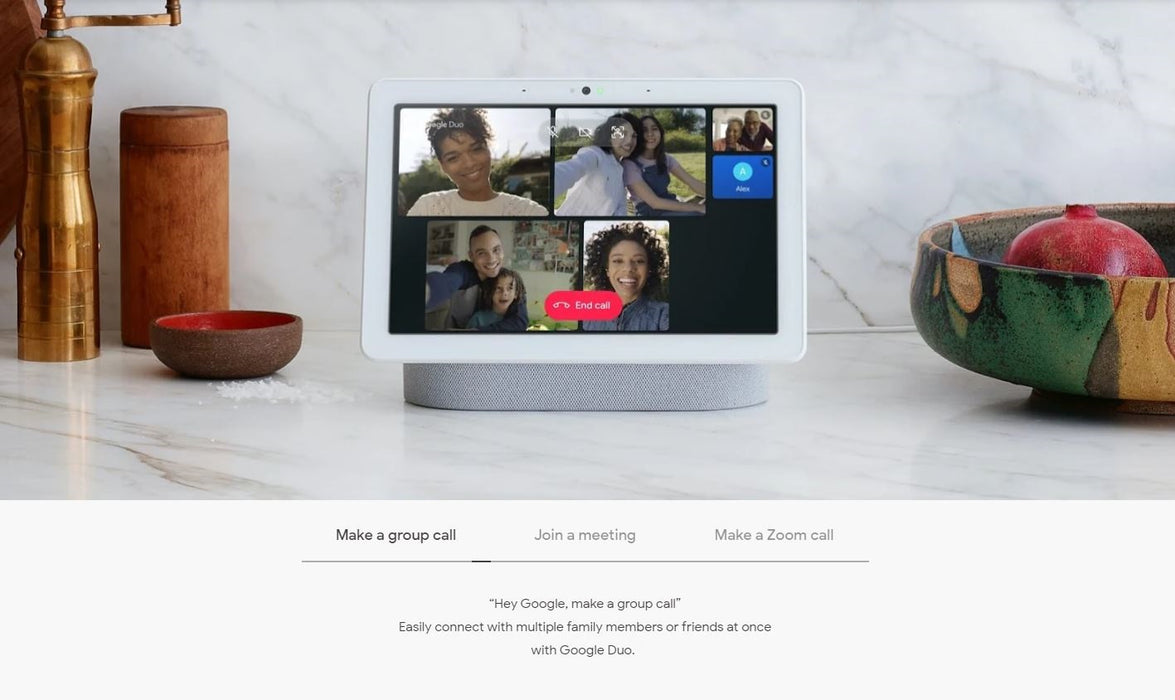 Asistente inteligente Google Nest Hub Max con pantalla táctil activada por voz de 10" (tiza) (tiza)