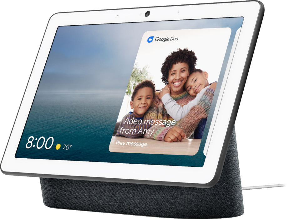 Google Nest Hub Max w/ 10" Voice-Activated Touchscreen Smart Assistant- CHARCOAL (Charcoal)