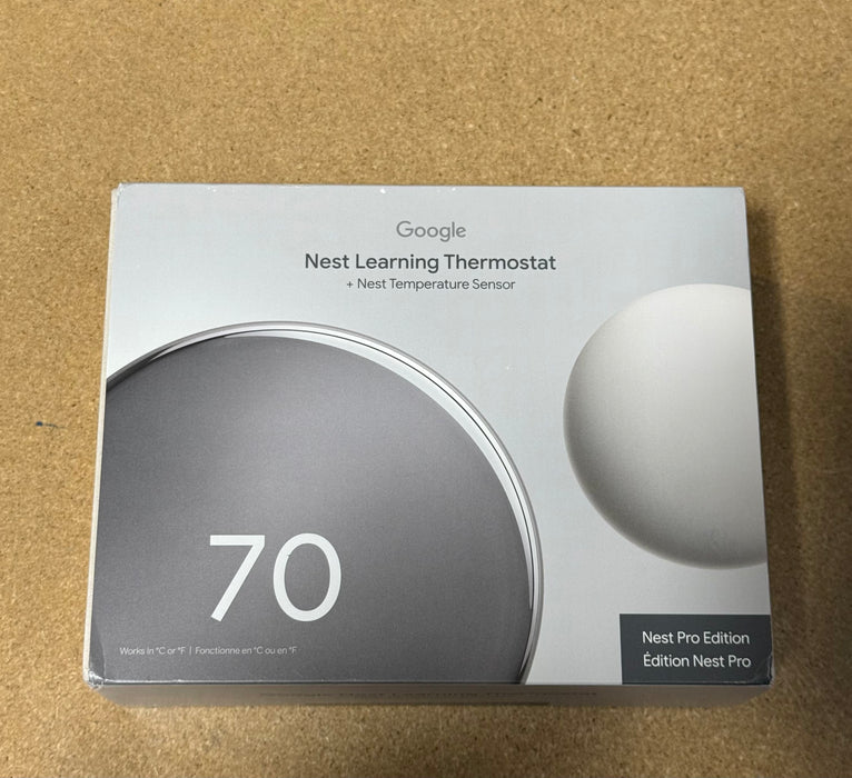 Google Nest Learning Thermostat Pro Edition w/Temperature Sensor (4th Gen, 2024) (, )
