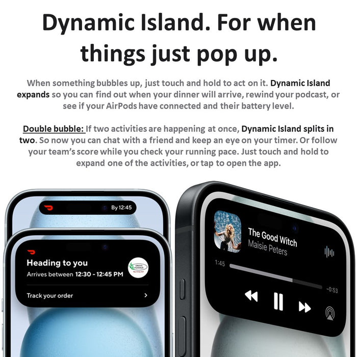 Apple iPhone 15 Plus 5G (128GB, 6GB) 6.7", 5G / 4G LTE Fully Unlocked for Global (Renewed | Clean Screen, Black)