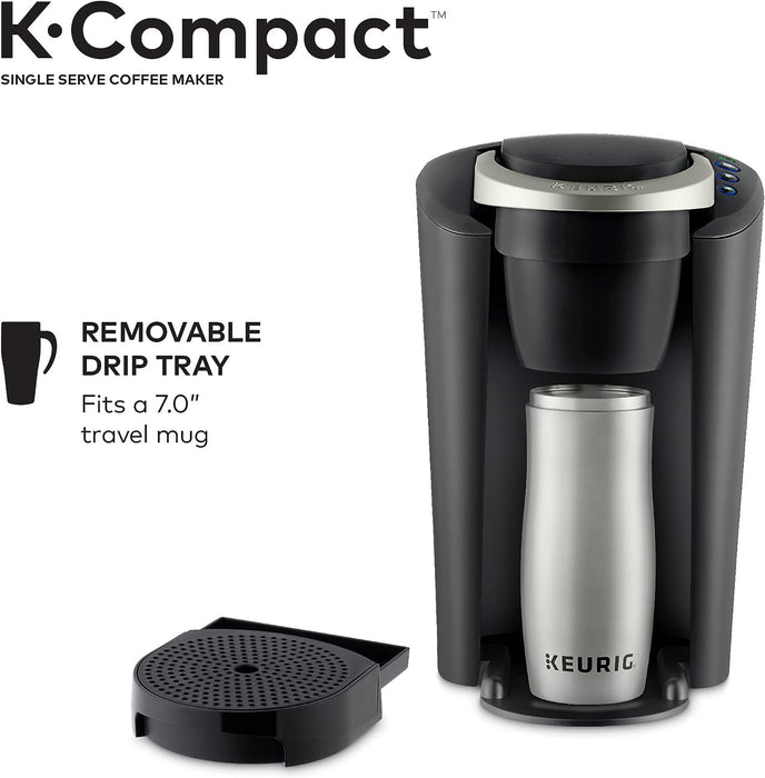 Cafetera monodosis Keurig K-Compact, preparación rápida, 3 tamaños de taza, color negro (renovada, excelente)